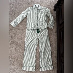 Classic Green and White Striped Women's Pajama Set
